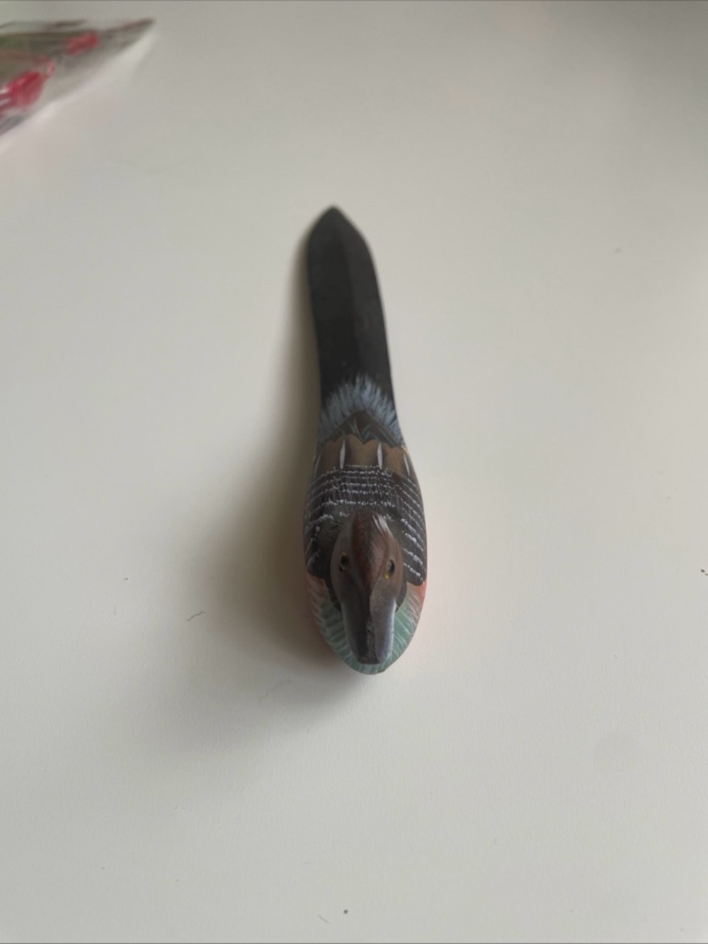 Hand-Painted Wooden‎ Bird Letter Opener - Multicolor